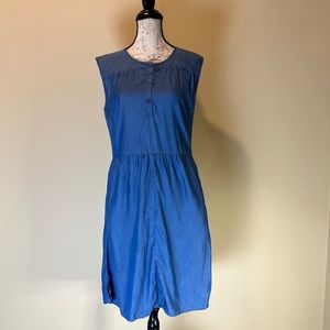 Garnet Hill Sleeveless Blue Dress Size 8